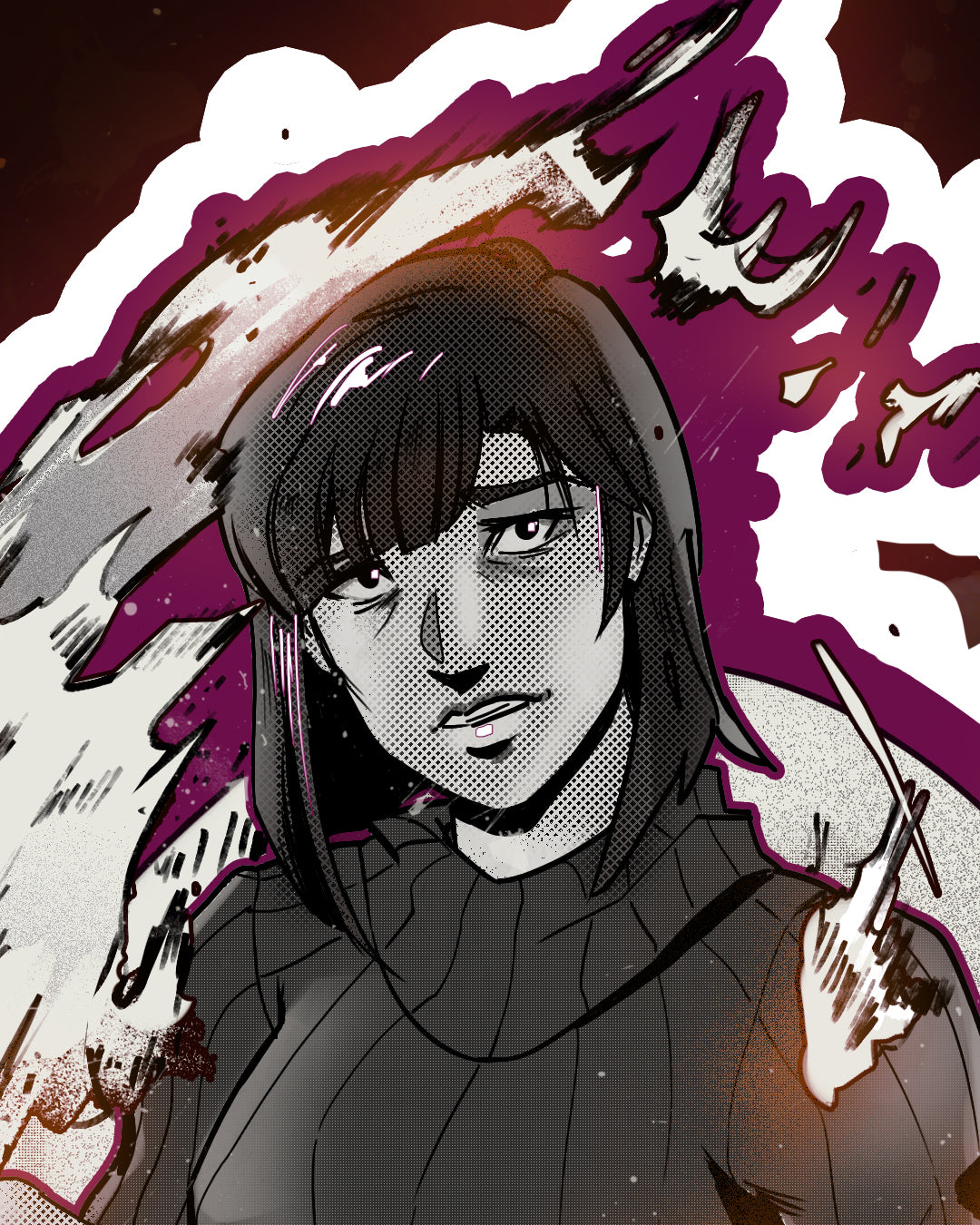 Burning Trauma Girl | Horror Vinyl Sticker