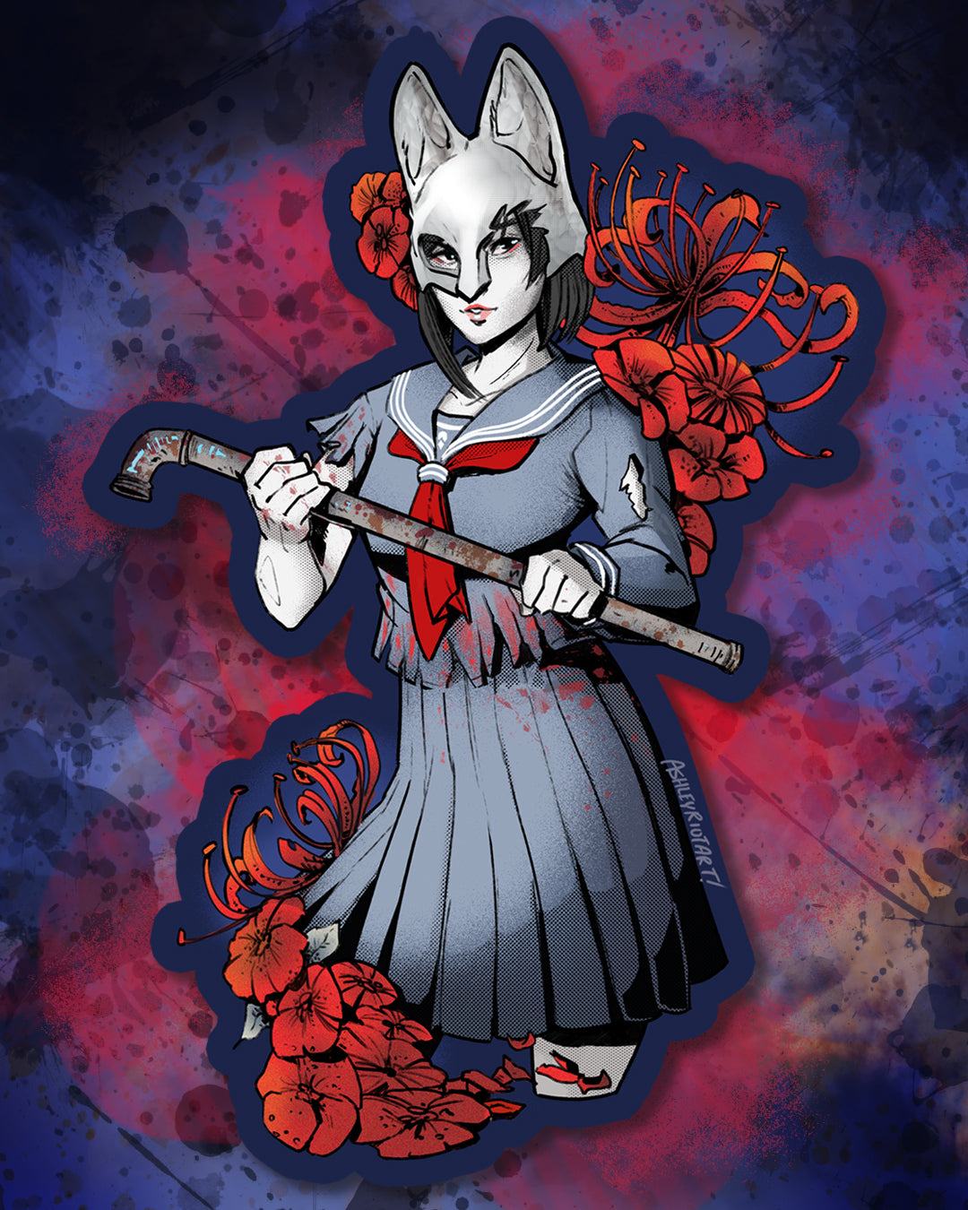 Spider Lilly Girl | Horror Vinyl Sticker