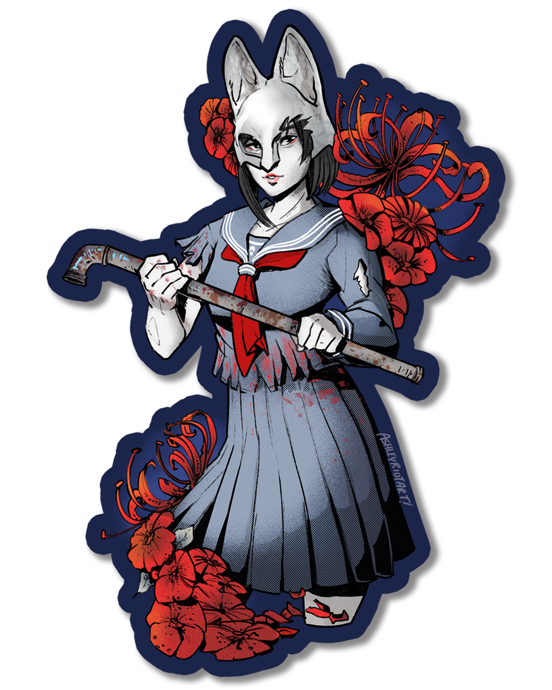 Spider Lilly Girl | Horror Vinyl Sticker